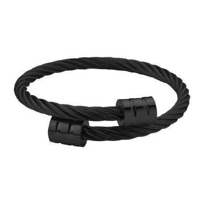 Punk Solid Color Titanium Steel Patchwork Bangle 1 Piece