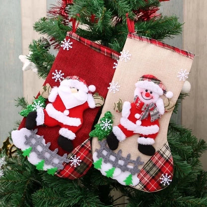 Linen Large Christmas Stockings Ornament Gift Bag Nhmv155578