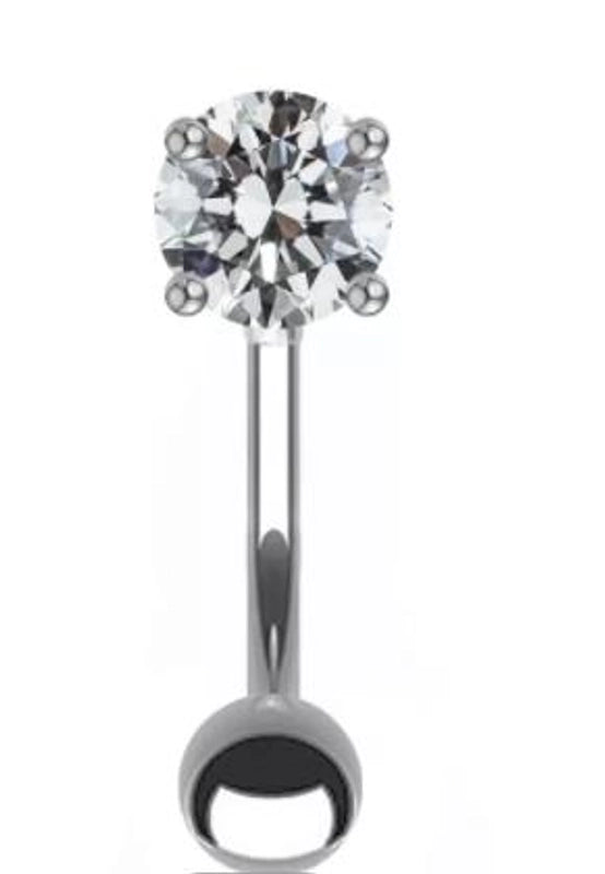 1 Piece Hip-hop Sexy Shiny Animal Heart Shape Plating Inlay Stainless Steel Copper Rhinestones Zircon White Gold Plated Gold Plated Ear Studs Belly Ring