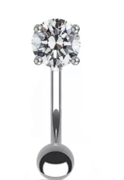 1 Piece Hip-hop Sexy Shiny Animal Heart Shape Plating Inlay Stainless Steel Copper Rhinestones Zircon White Gold Plated Gold Plated Ear Studs Belly Ring