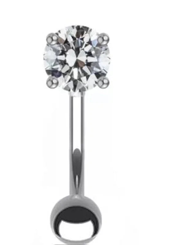 1 Piece Hip-hop Sexy Shiny Animal Heart Shape Plating Inlay Stainless Steel Copper Rhinestones Zircon White Gold Plated Gold Plated Ear Studs Belly Ring