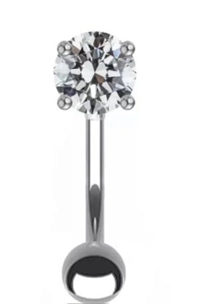 1 Piece Hip-hop Sexy Shiny Animal Heart Shape Plating Inlay Stainless Steel Copper Rhinestones Zircon White Gold Plated Gold Plated Ear Studs Belly Ring