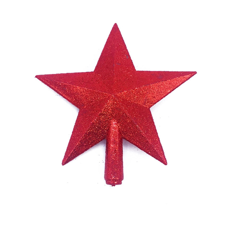 Christmas Tree Top Star 12/15/20/25/30cm Three-dimensional Blow Molded Five-pointed Star Multi-specification Christmas Tree Gold Powder Five Stars