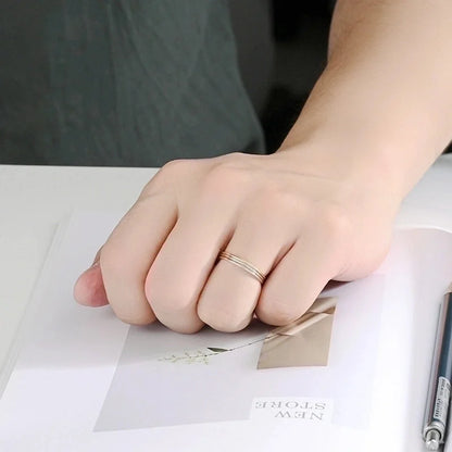 Minimalist Solid Color Titanium Steel 18K Gold Plated Polishing Plating Rings