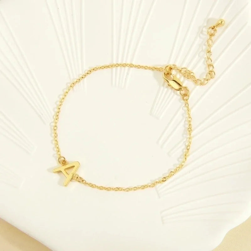Minimalist Letter Copper Plating 18k Gold Plated Bracelets