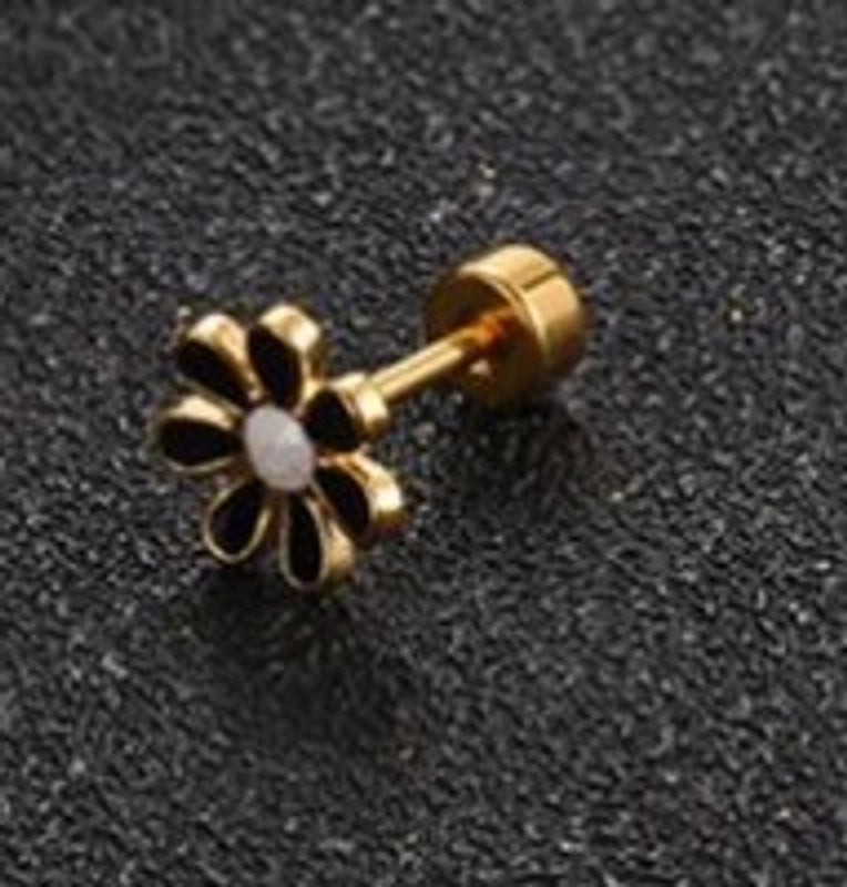 Minimalist Flower 304 Stainless Steel No Inlaid Earrings Ear Studs