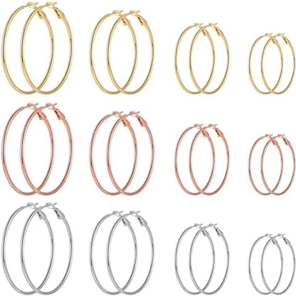 Fashion Circle Stainless Steel Plating Hoop Earrings 1 Pair