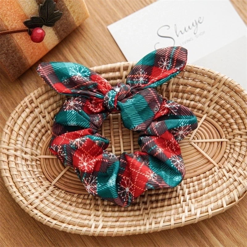 Christmas Retro Women's Polka Dots Handmade Hair Tie