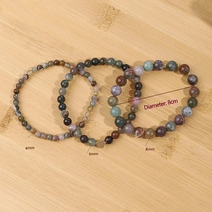 Minimalist Color Block Natural Stone Beaded Bracelets