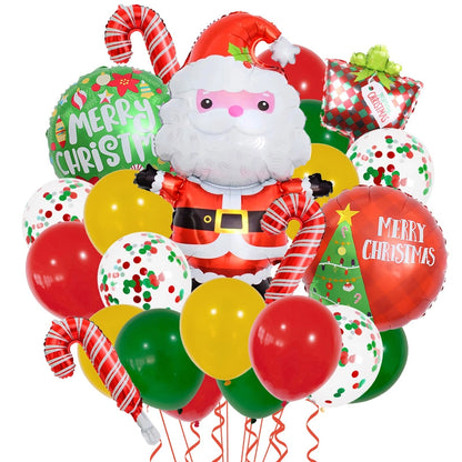 Christmas Minimalist Classic Style Color Block Aluminum Film Christmas Festival Balloons