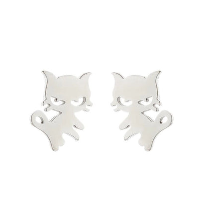 Minimalist Dog Cat Plating 304 Stainless Steel Stainless Steel Earrings