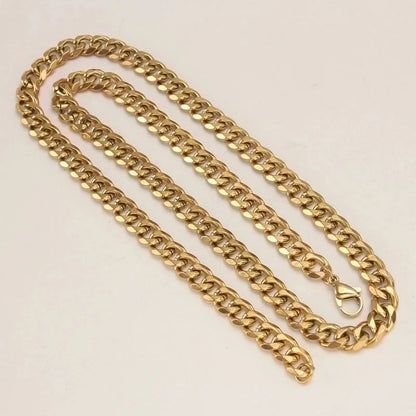 Hip-Hop Rock Punk Solid Color 304 Stainless Steel 18K Gold Plated Plating Necklace