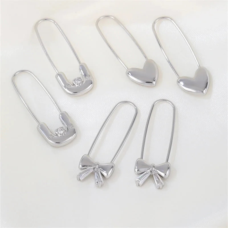 1 Pair Casual Minimalist Korean Style Solid Color Copper Earrings