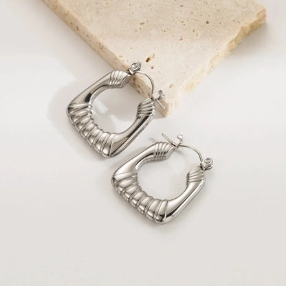 1 Pair Ig Style Minimalist Geometric Solid Color Plating Stainless Steel 18k Gold Plated Earrings