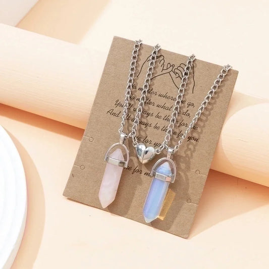 Fashion Water Droplets Gem Inlaid Gemstone Pendant Necklace 1 Set