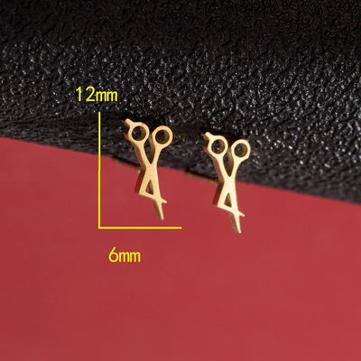1 Pair Cute Minimalist Dog Cat Flower Polishing Hollow Out 304 Stainless Steel 18K Gold Plated Ear Studs