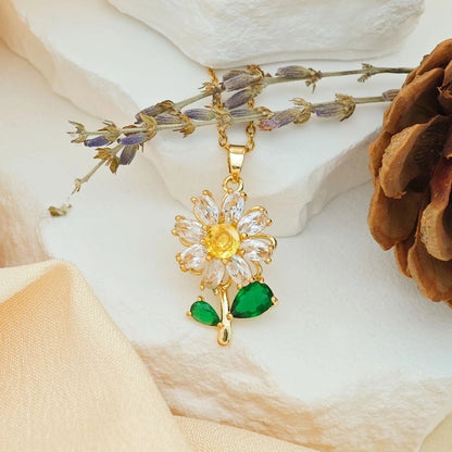 Sweet Minimalist Sun Heart Shape 304 Stainless Steel Copper Pendant Necklace Cable Chain