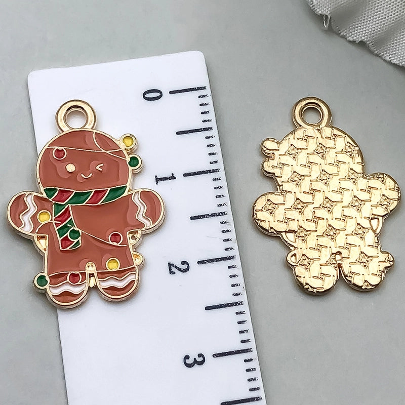 1 Piece 20 PCS/Package 16x23mm 17x22mm Alloy Christmas Tree Santa Claus Gingerbread Pendant Jewelry Accessories