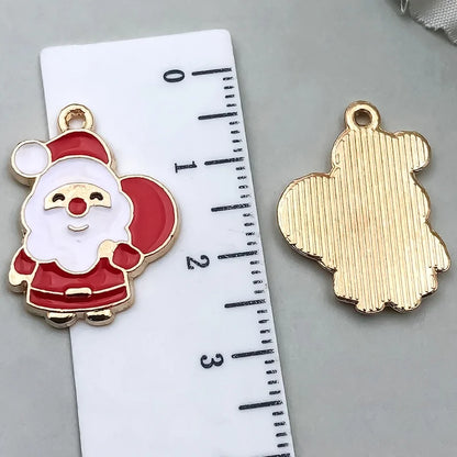 1 Piece 20 PCS/Package 16x23mm 17x22mm Alloy Christmas Tree Santa Claus Gingerbread Pendant Jewelry Accessories