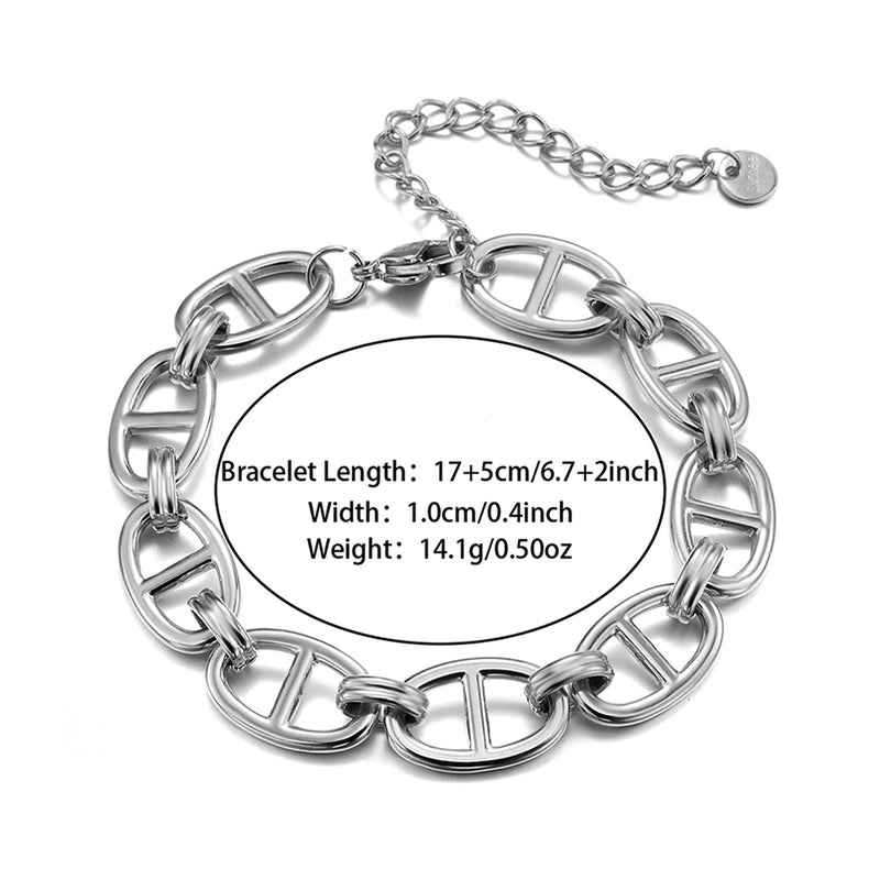 Minimalist Geometric 304 Stainless Steel 18K Gold Plated Bracelets In Bulk