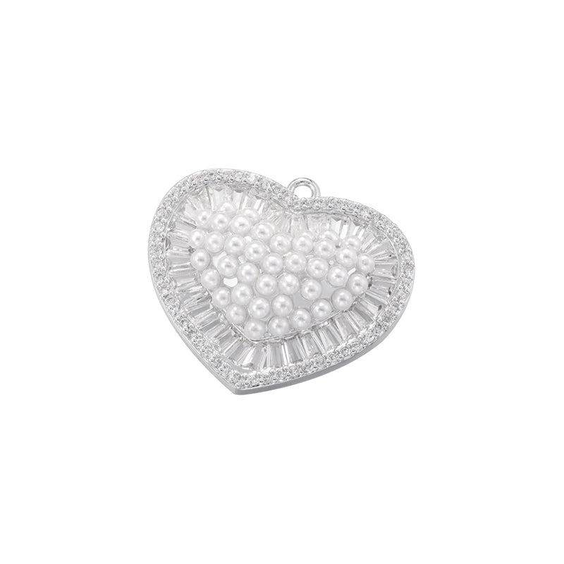 1 Piece 22*32mm Hole 1~1.9mm Hole 3~3.9mm Copper Pearl 18K Gold Plated Christmas Tree Heart Shape Snowflake Pendant Jewelry Accessories