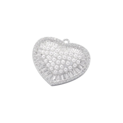 1 Piece 22*32mm Hole 1~1.9mm Hole 3~3.9mm Copper Pearl 18K Gold Plated Christmas Tree Heart Shape Snowflake Pendant Jewelry Accessories