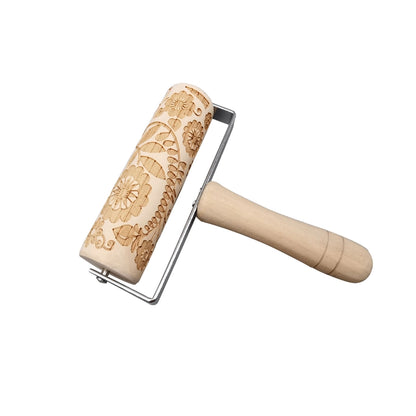 Christmas Cute Christmas Tree Snowflake Elk Wood Rolling Pin 1 Piece