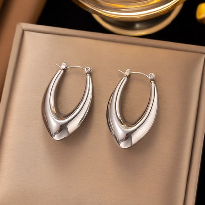 1 Pair Casual Minimalist Geometric Inlay Titanium Steel Pearl Zircon Ear Cuffs Earrings Ear Studs