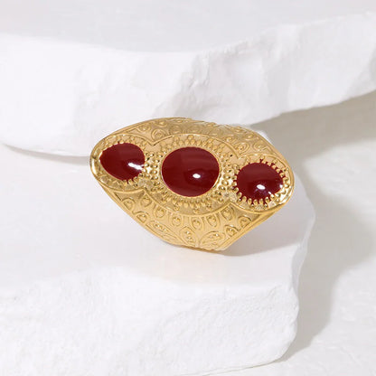 Open Ring Ellipse Round Geometric Stainless Steel Electroplating Rings