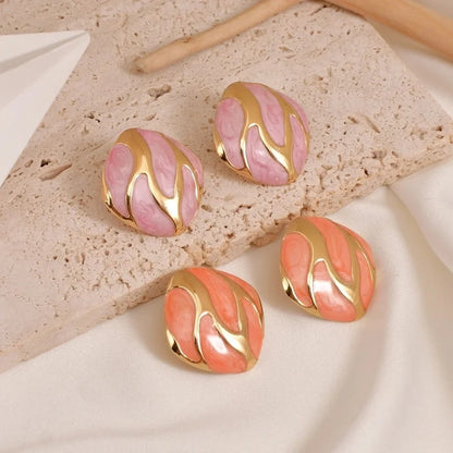 1 Pair Casual Vintage Style Minimalist Geometric 304 Stainless Steel 18K Gold Plated Ear Studs