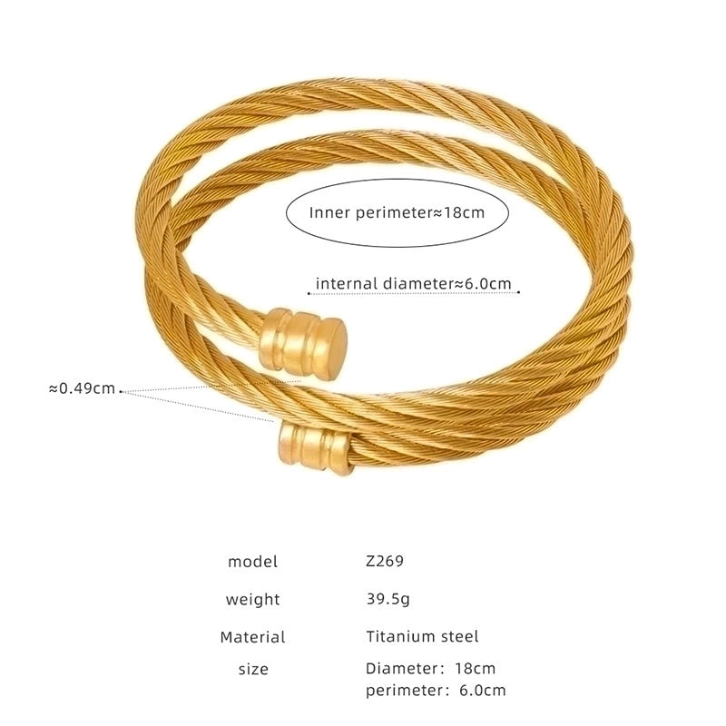 Minimalist Solid Color Titanium Steel Rhinestones 18K Gold Plated Plating Inlay Rings Bracelets