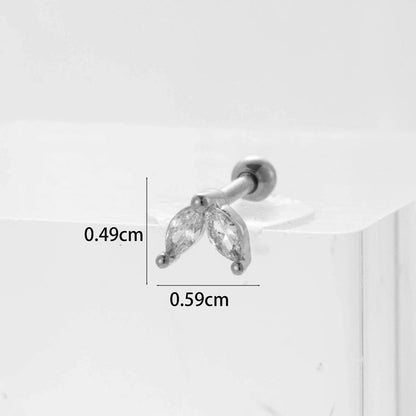 Ear Cartilage Rings & Studs Flower 316L Stainless Steel Copper Inlaid Zircon