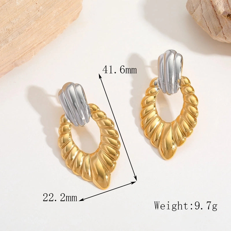 1 Pair Casual Basic Minimalist Irregular Round Heart Shape Mixed Metal 304 Stainless Steel 18K Gold Plated Ear Studs