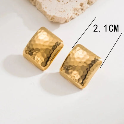 1 Pair Casual Modern Style Minimalist Geometric Heart Shape 304 Stainless Steel 18K Gold Plated Ear Studs