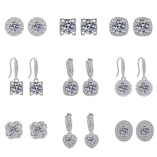 1 Pair Sweet Minimalist Round Heart Shape Bow Knot Plating Inlay Copper Zircon Silver Plated Drop Earrings