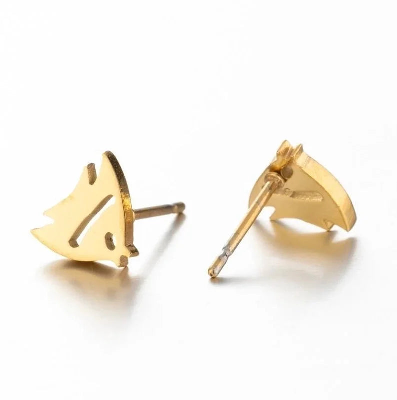 1 Pair Minimalist Animal Plating 304 Stainless Steel 18K Gold Plated Ear Studs