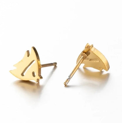 1 Pair Minimalist Animal Plating 304 Stainless Steel 18K Gold Plated Ear Studs