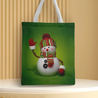 Christmas Unisex Polyester Christmas House Christmas Tree Santa Claus Cute Square Open Handbag