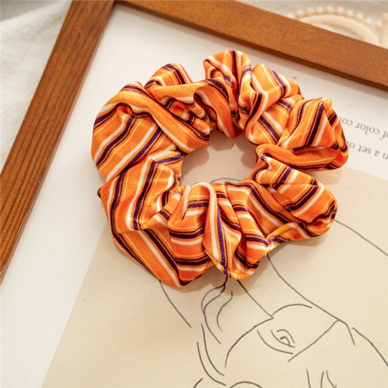 Halloween Fashion Women'S Pumpkin Heart Shape Flannel Printing Hair Tie