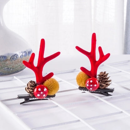 Christmas Cartoon Style Women'S Antlers Plush Plush Hair Clip