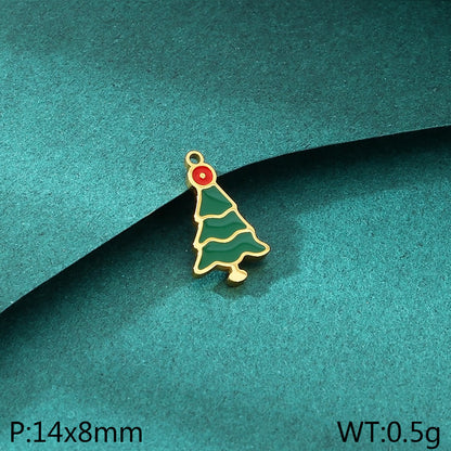 Christmas Elements Series Diy Accessories Stainless Steel Elk Santa Claus Snowflake Gloves Pendant