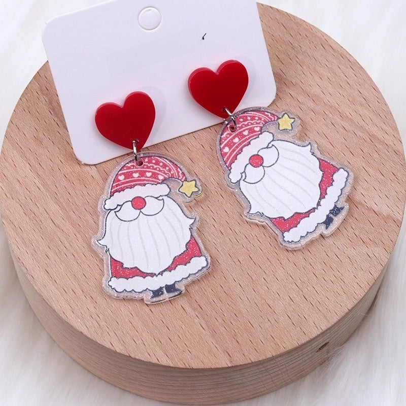 Minimalist Snowflake Arylic Printing Earrings