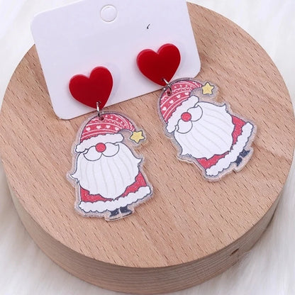 Minimalist Snowflake Arylic Printing Earrings