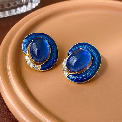 Moderate Luxury Triangle Geometric Alloy Oil Dripping Earrings