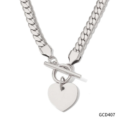 Fashion Heart Shape Stainless Steel Plating Bracelets Necklace