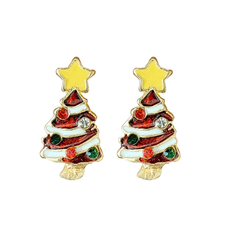 Christmas Cute Minimalist Christmas Tree Santa Claus Snowman Alloy Party Festival
