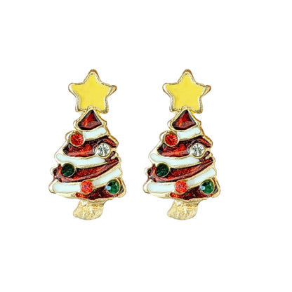 Christmas Cute Minimalist Christmas Tree Santa Claus Snowman Alloy Party Festival