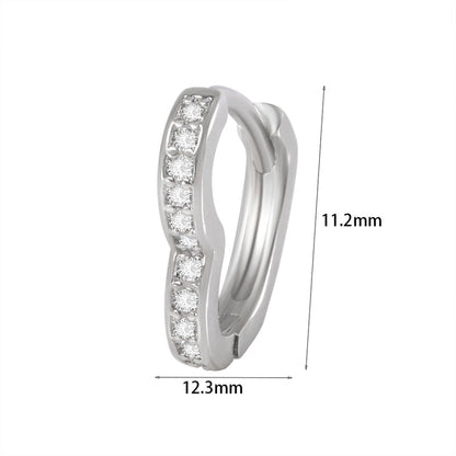 1 Piece Elegant Flower Butterfly Inlay Copper Rhinestones Zircon Earrings