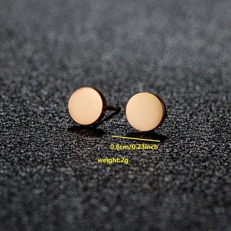 1 Pair Minimalist Classic Style Round Star Moon Hollow Out 304 Stainless Steel 18K Gold Plated Ear Studs