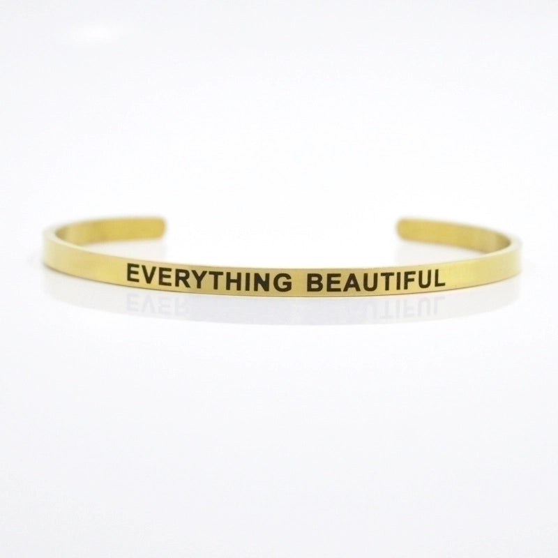 Minimalist Letter Stainless Steel Bangle